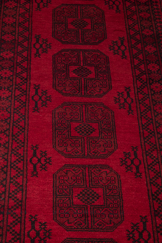 10261 Long Afghan Red Aq Chah Runner Rug 79x705cm (2.7 x 23.1ft)