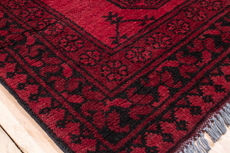 10262 Afghan Red Aq Chah Runner Rug 83x597cm (2.8 x 19.7ft)