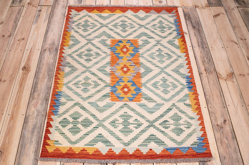 10416 Afghan Vegetable Dyed Kilim Rug 99x147cm (3.3 x 4.10ft)