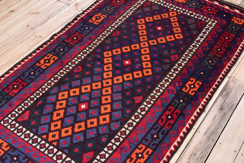 10518 Fine Afghan Kilim Rug - Ghalmouri 129x241cm (4.2 x 7.11ft)