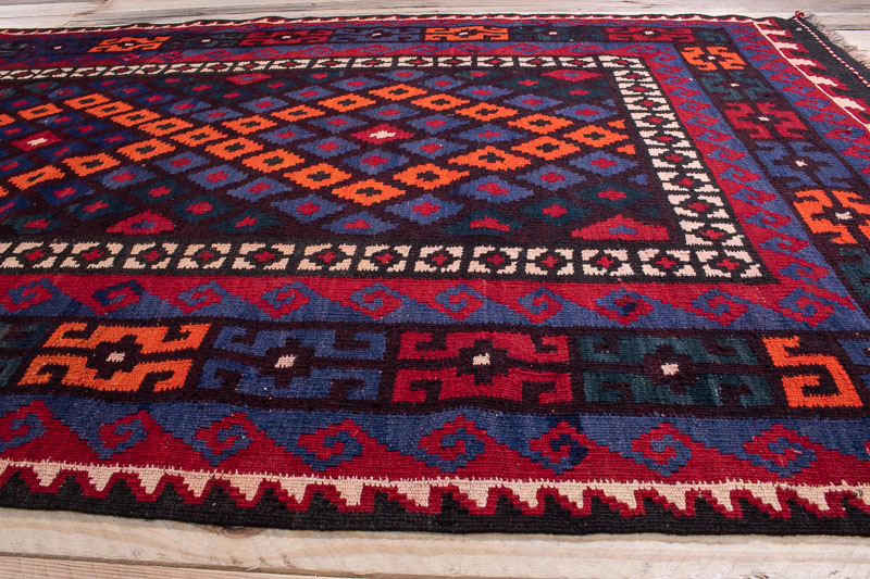 10518 Fine Afghan Kilim Rug - Ghalmouri 129x241cm (4.2 x 7.11ft)