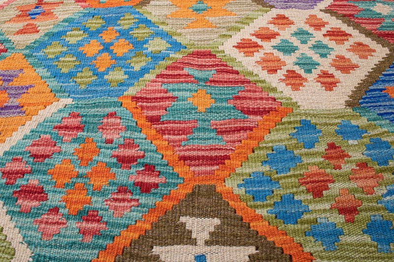 10529 Afghan Vegetable Kilim Runner Rug 90x393cm (2.11 x 12.10ft)