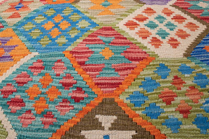 10529 Afghan Vegetable Kilim Runner Rug 90x393cm (2.11 x 12.10ft)