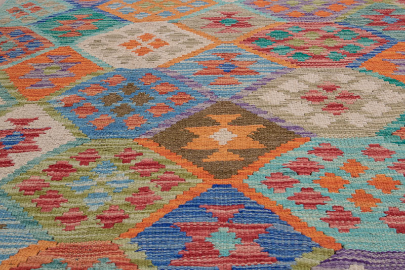 10529 Afghan Vegetable Kilim Runner Rug 90x393cm (2.11 x 12.10ft)