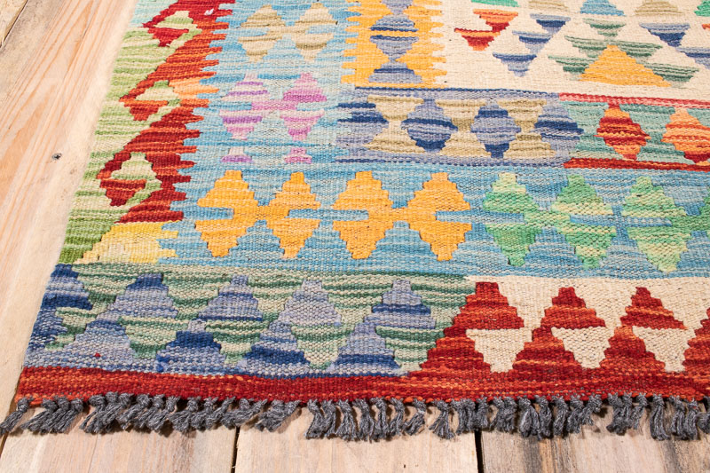 10530 Afghan Vegetable Kilim Runner Rug 89x394cm (2.11 x 12.11ft)