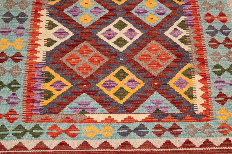 10568 Afghan Kilim Rug - Vegetable Dyed 107x147cm (3.6 x 4.10ft)