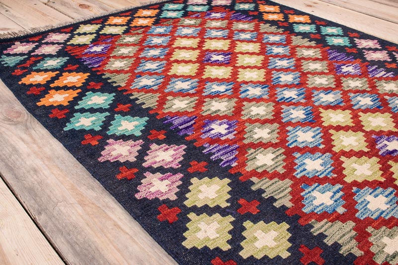 10617 Afghan Vegetable Dyed Kilim Rug 81x122cm (2.8 x 4ft)