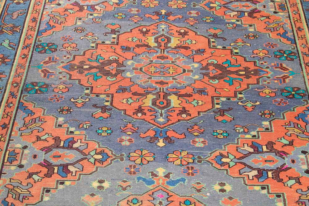 10656 Large Azerbaijan Vintage Soumak Kilim Rug 172x340cm (5.7 x 11.1ft)