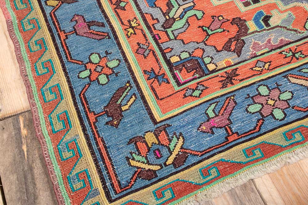 10656 Large Azerbaijan Vintage Soumak Kilim Rug 172x340cm (5.7 x 11.1ft)