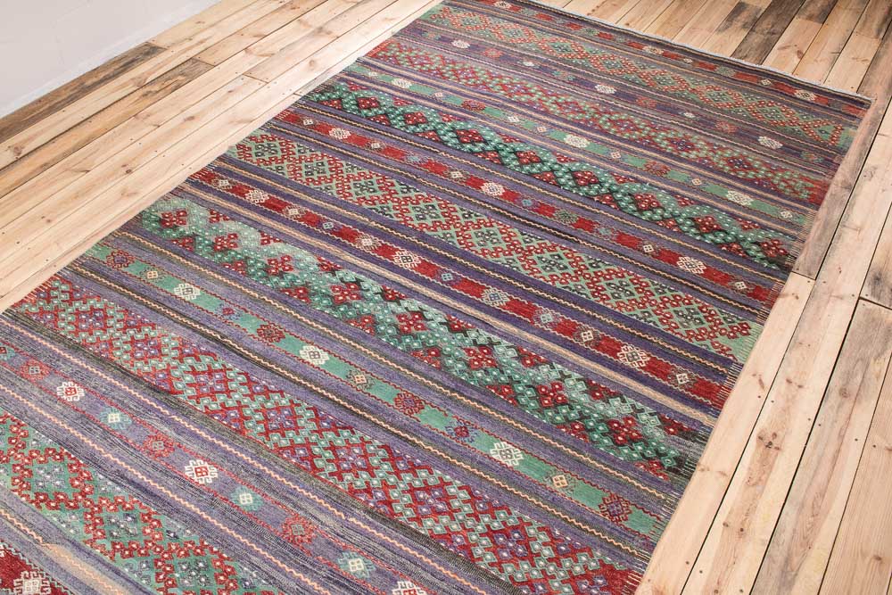 10659 Turkish Selendi Vintage Kilim Rug 186x328cm (6.1 x 10.9ft)