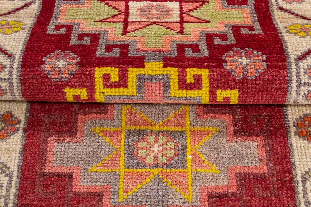 10707 Vintage Kurdish Herki Carpet Runner Rug 89x397cm (2.11 x 13ft)