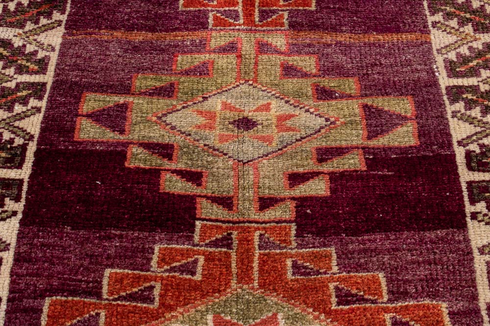 10709 Vintage Kurdish Herki Carpet Runner Rug 106x372cm (3.5 x 12.2ft)