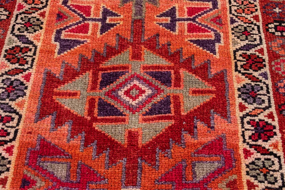 10714 Vintage Kurdish Herki Carpet Runner Rug 86x355cm (2.10 x 11.7½ft)