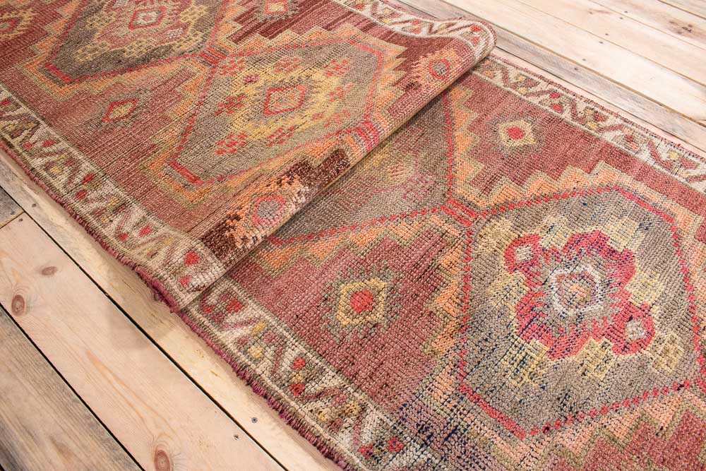 10719 Vintage Kurdish Herki Carpet Runner Rug 90x357cm (2.11½ x 11.8½ft)