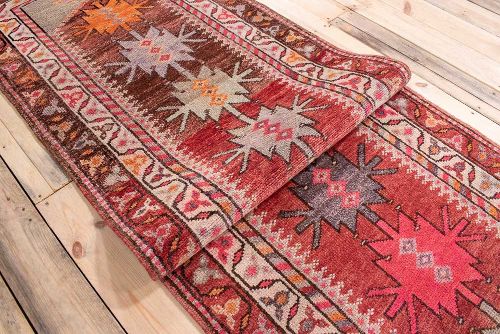 10722 Vintage Kurdish Herki Carpet Runner Rug 88x329cm (2.10 x 10.9ft)