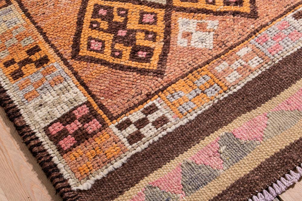 10723 Vintage Kurdish Herki Carpet Runner Rug 85x387cm (2.9½ x 12.8½ft)