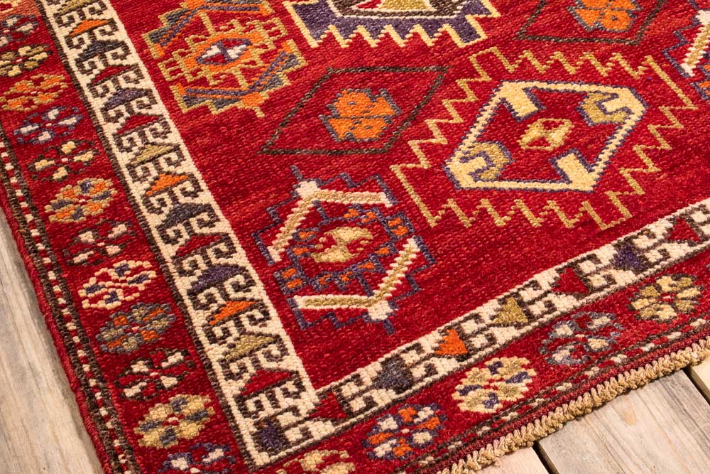 10725 Vintage Kurdish Herki Carpet Runner Rug 88x332cm (2.10½ x 10.10½ft)