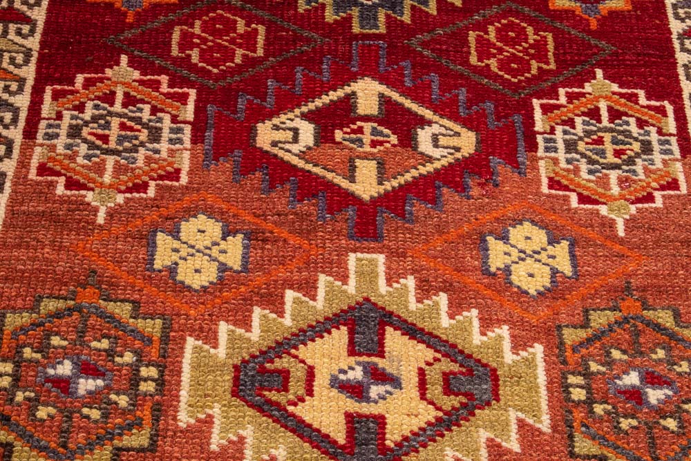 10725 Vintage Kurdish Herki Carpet Runner Rug 88x332cm (2.10½ x 10.10½ft)