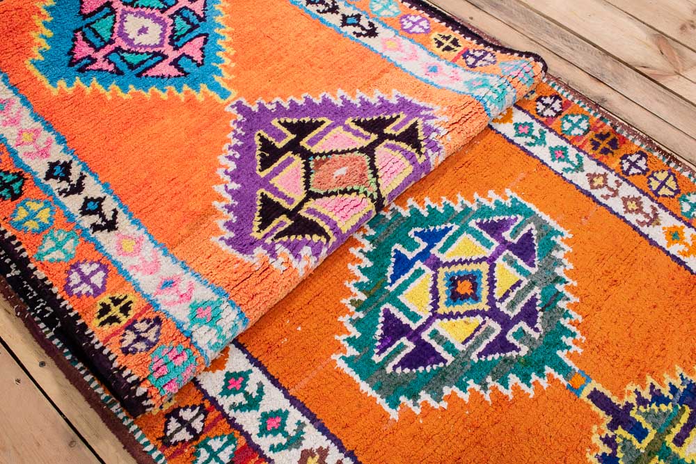 10729 Vintage Kurdish Herki Carpet Runner Rug 87x331cm (2.10 x 10.10ft)