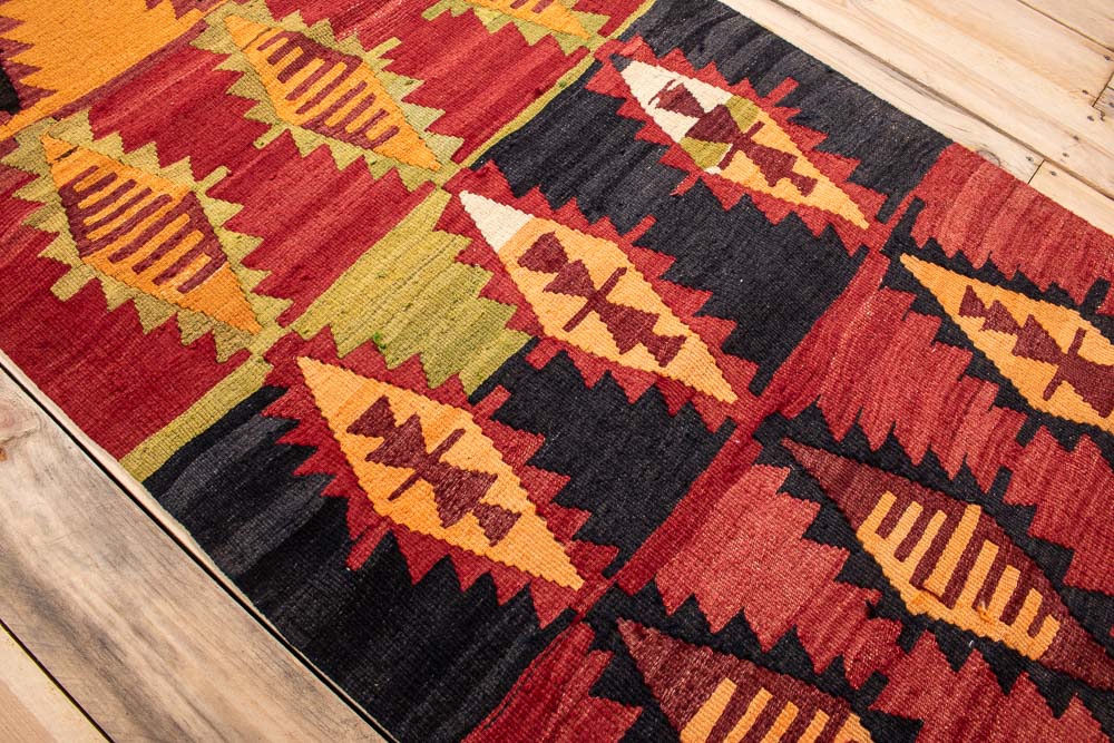 10748 Vintage Turkish Konya Kilim Runner Rug 91x352cm (3 x 11.6ft)