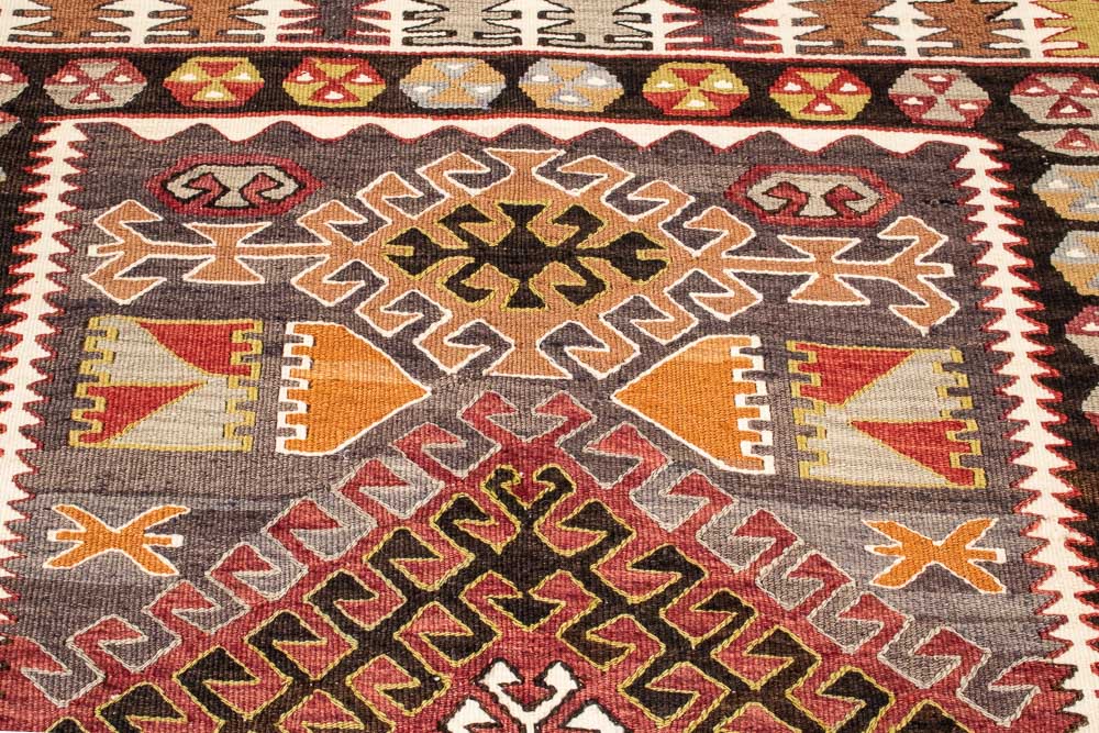 10756 Vintage Turkish Adana Kilim Rug 110x170cm (3.7 x 5.6ft)