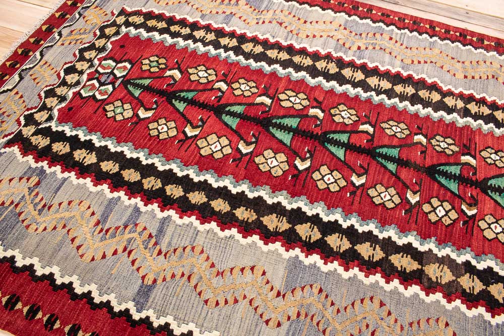 10765 Vintage Turkish Esme Kilim Rug 127x179cm (4.2 x 5.10ft)