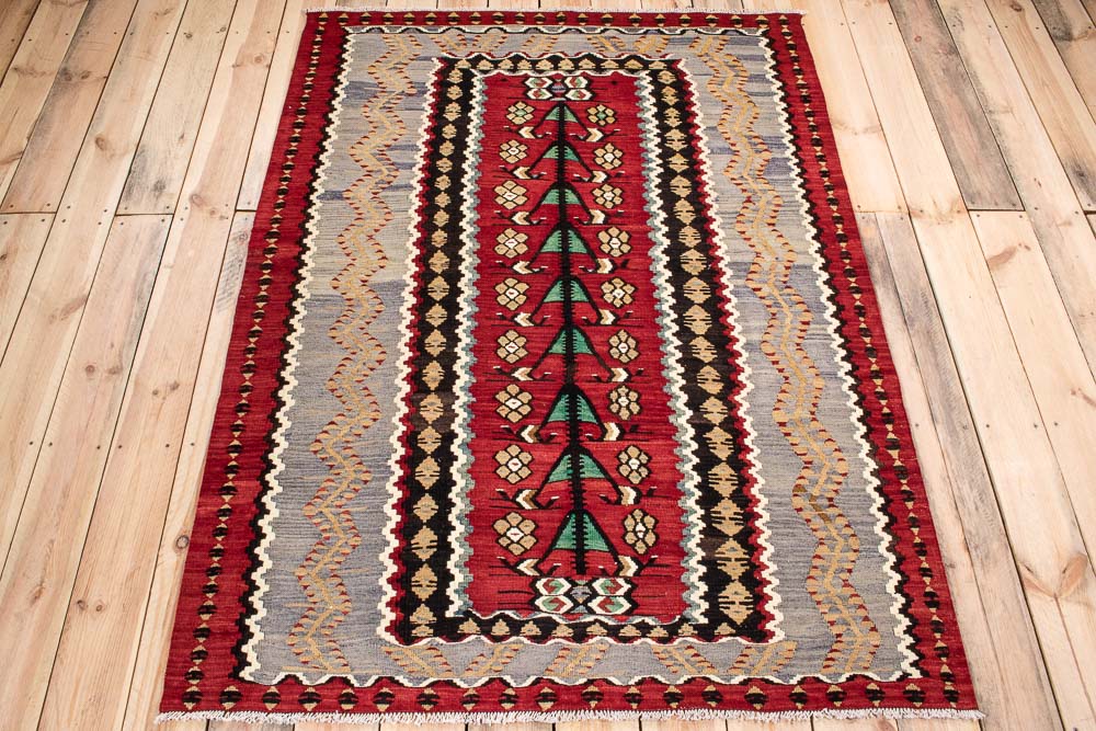 10765 Vintage Turkish Esme Kilim Rug 127x179cm (4.2 x 5.10ft)