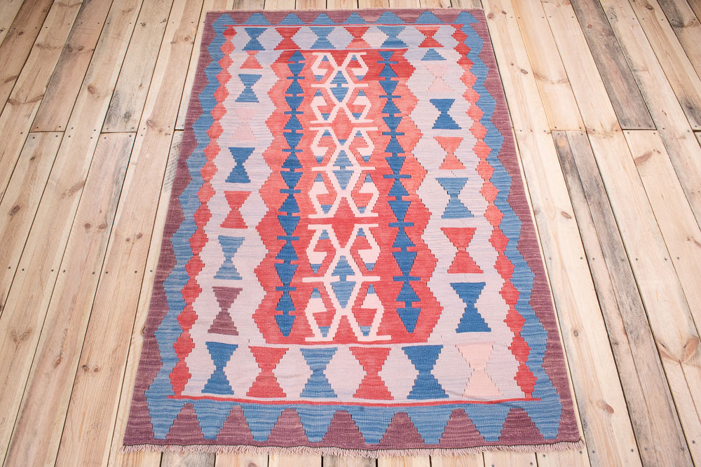 10766 Vintage Turkish Usak Kilim Rug 115x184cm (3.9 x 6.0ft)