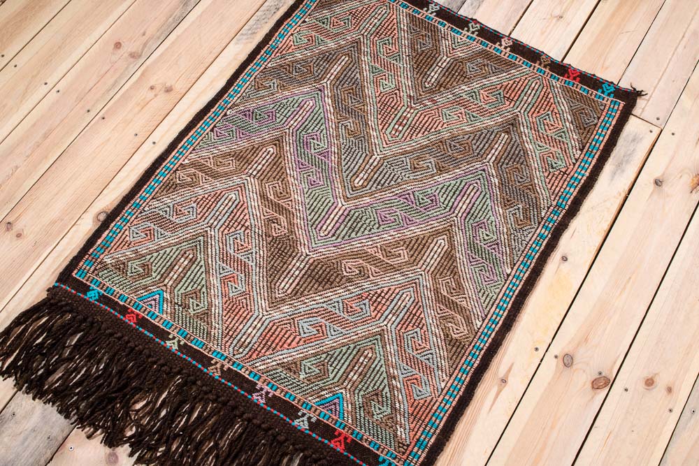 10779 Vintage Turkish Mut Kilim Rug 79x105cm (2.7 x 3.5ft)