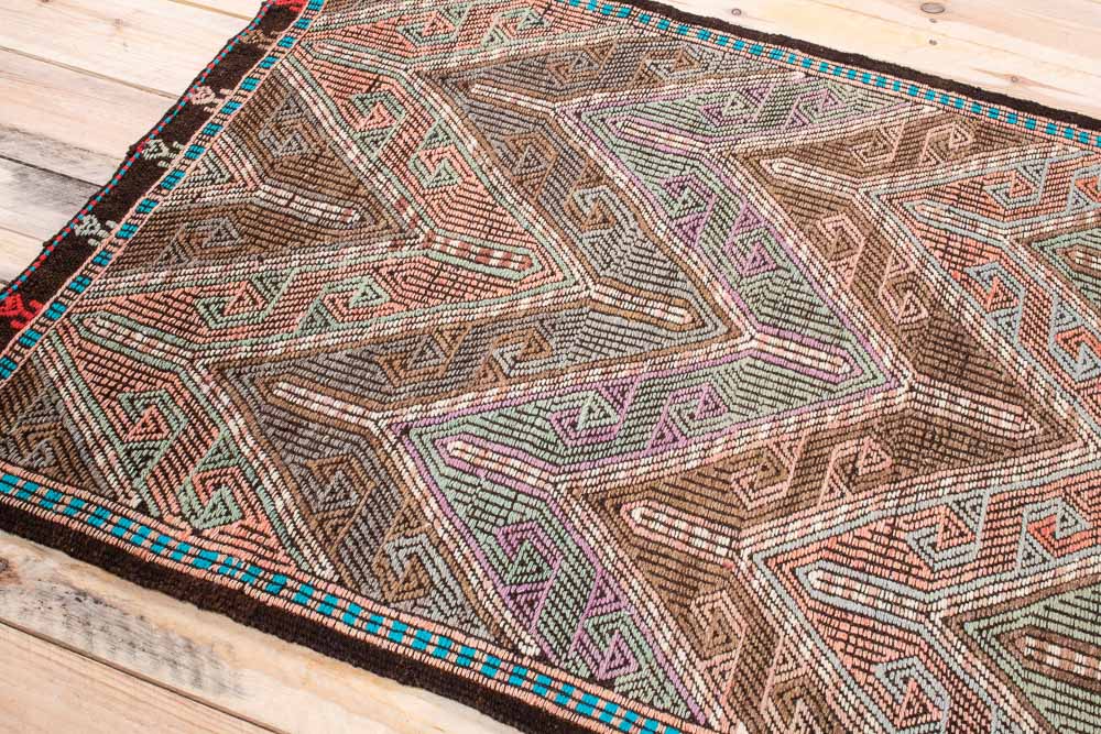 10779 Vintage Turkish Mut Kilim Rug 79x105cm (2.7 x 3.5ft)