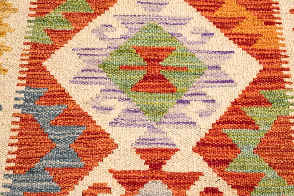 10819 Afghan Vegetable Dyed Kilim Runner Rug 79x247cm (2.7 x 8.1ft)