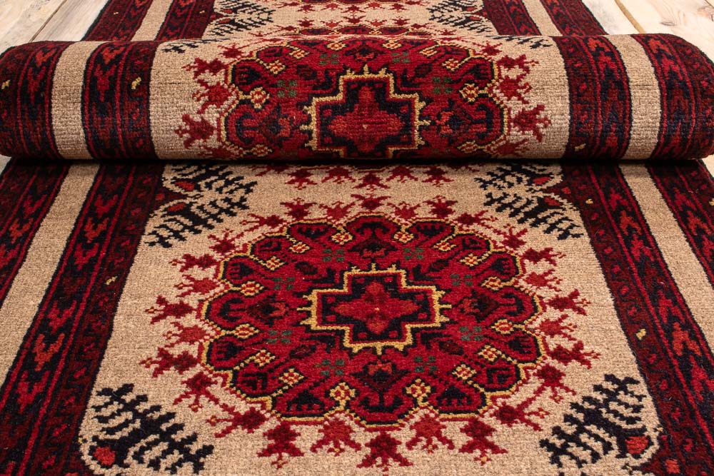 10826 Fine Afghan Khal Mohammedi Runner Rug 66x249cm (2.2 x 8.2ft)