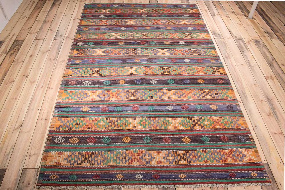 10981 Vintage Turkish Selendi Kilim Rug 179x294cm (5.10 x 9.7ft)