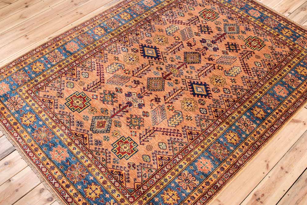 10990 Fine Afghan Kazak Rug 157x208cm (5.1 x 6.9ft)