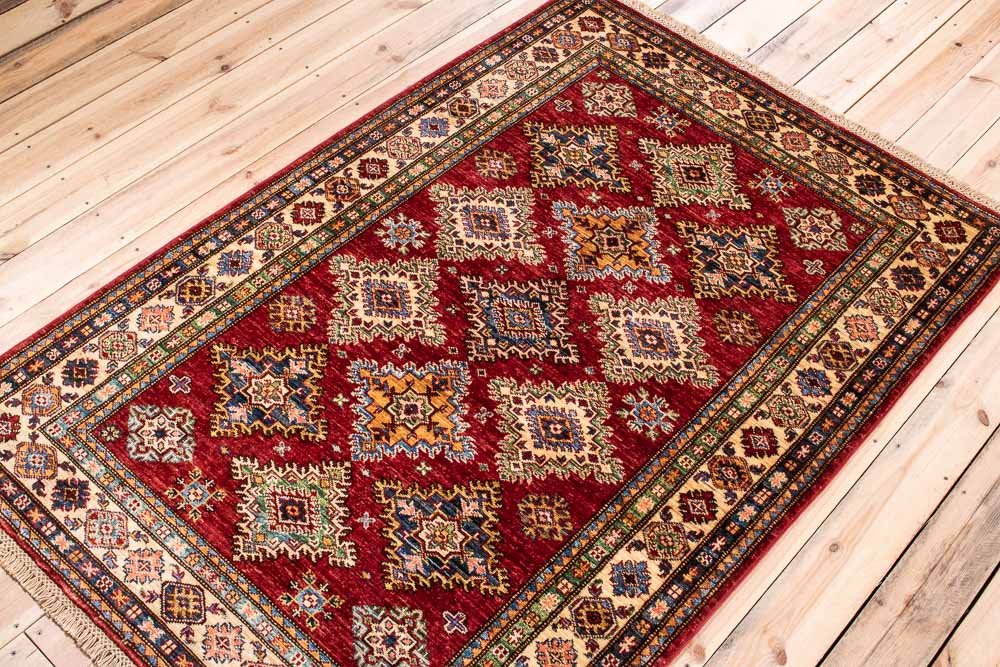 10999 Fine Afghan Kazak Rug 122x183cm (4 x 6ft)