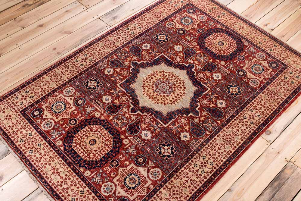 11002 Fine Afghan Mamluk Rug 123x181cm (4.0 x 5.11ft)