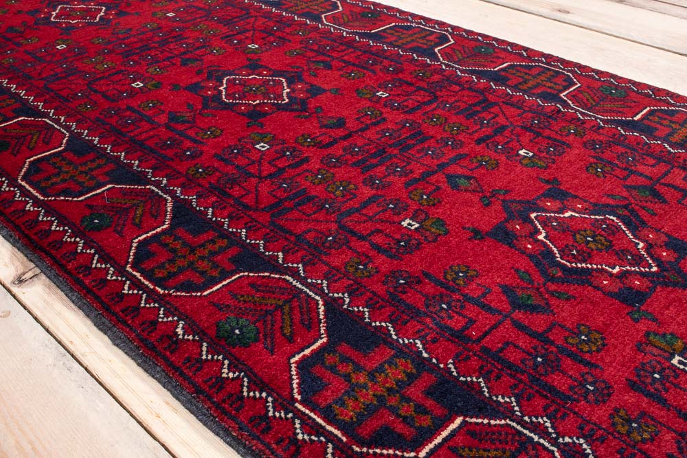 11032 Fine Afghan Khal Mohammedi Runner Rug 65x590cm (2.1 x 19.4ft)