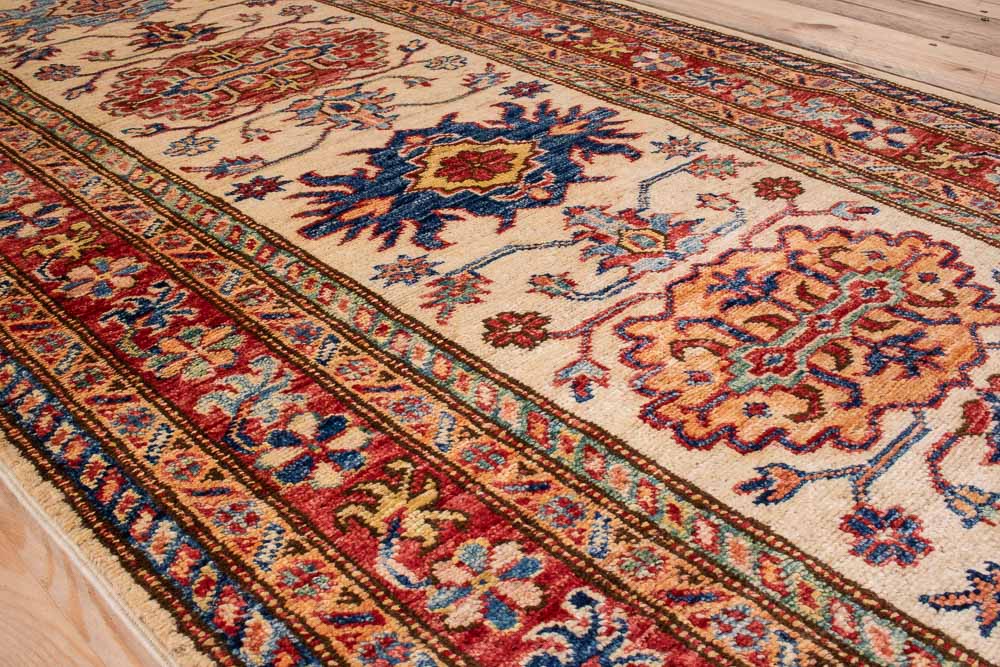 11036 Fine Afghan Kazak Runner Rug 84x397cm (2.9 x 13ft)