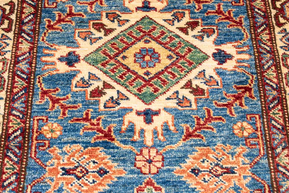 11040 Fine Afghan Kazak Runner Rug 78x304cm (2.6 x 9.11ft)