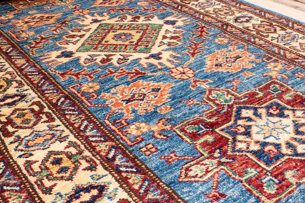 11040 Fine Afghan Kazak Runner Rug 78x304cm (2.6 x 9.11ft)