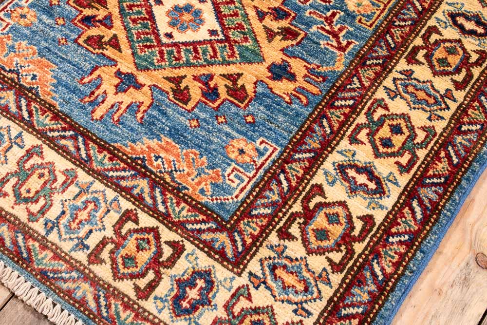 11041 Fine Afghan Kazak Runner Rug 78x302cm (2.6 x 9.11ft)