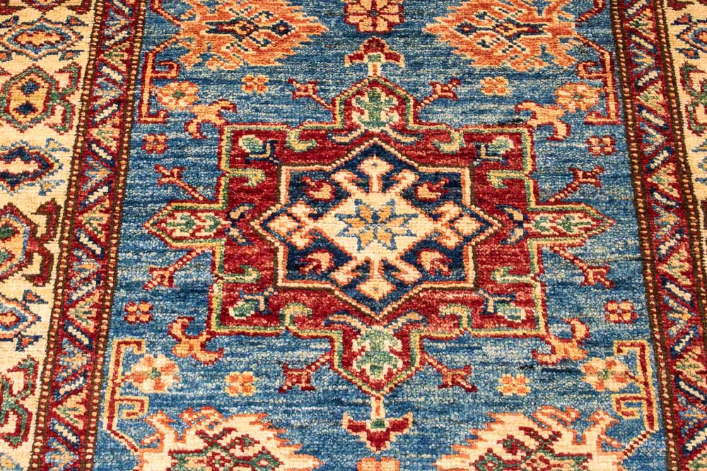 11041 Fine Afghan Kazak Runner Rug 78x302cm (2.6 x 9.11ft)