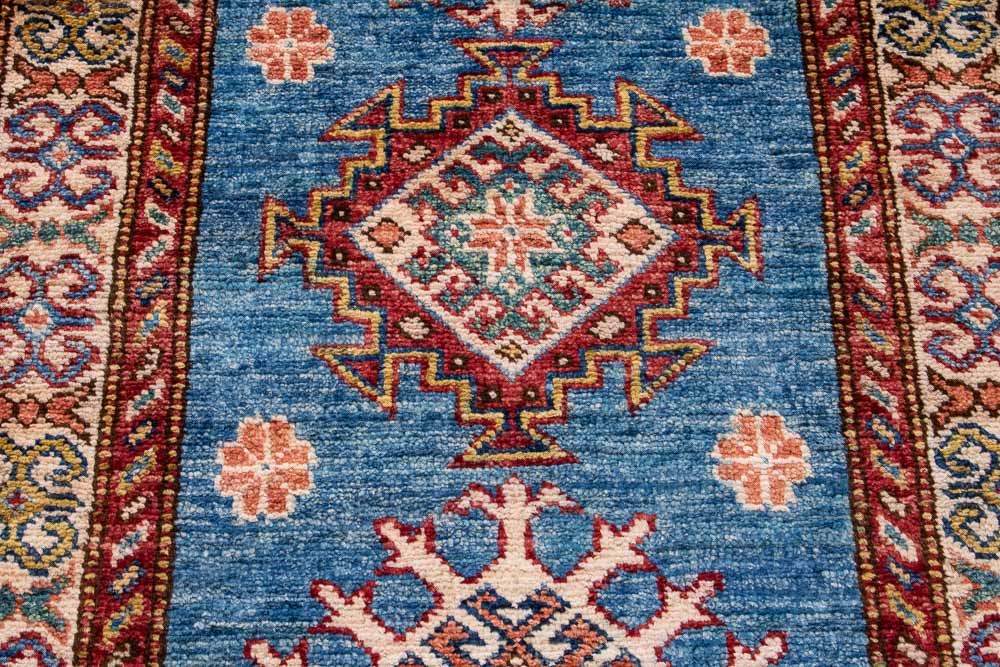 11051 Fine Afghan Kazak Runner Rug 59x192cm (1.11 x 6.3ft)