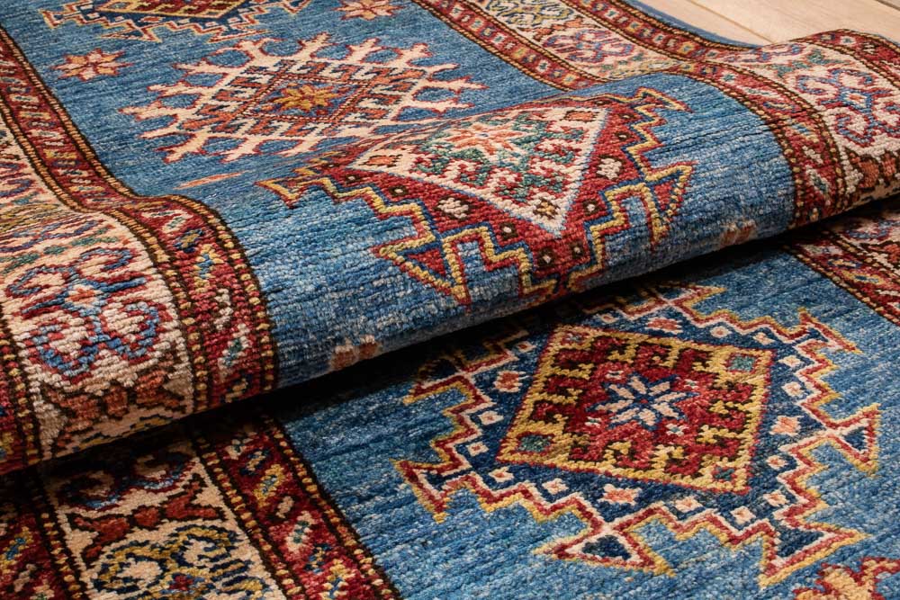 11051 Fine Afghan Kazak Runner Rug 59x192cm (1.11 x 6.3ft)