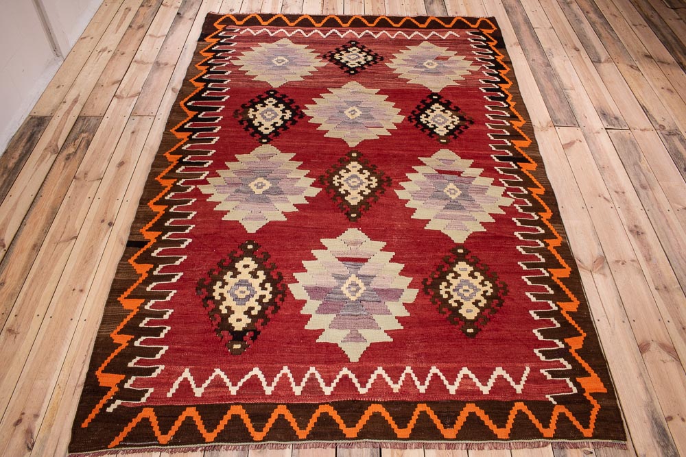 11144 Vintage Kandira Turkish Kilim Rug 181x270cm (5.11 x 8.10ft)