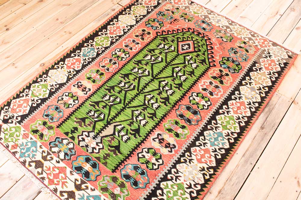 11178 Vintage Turkish Esme Kilim Rug 125x175cm (4.1 x 5.8ft)