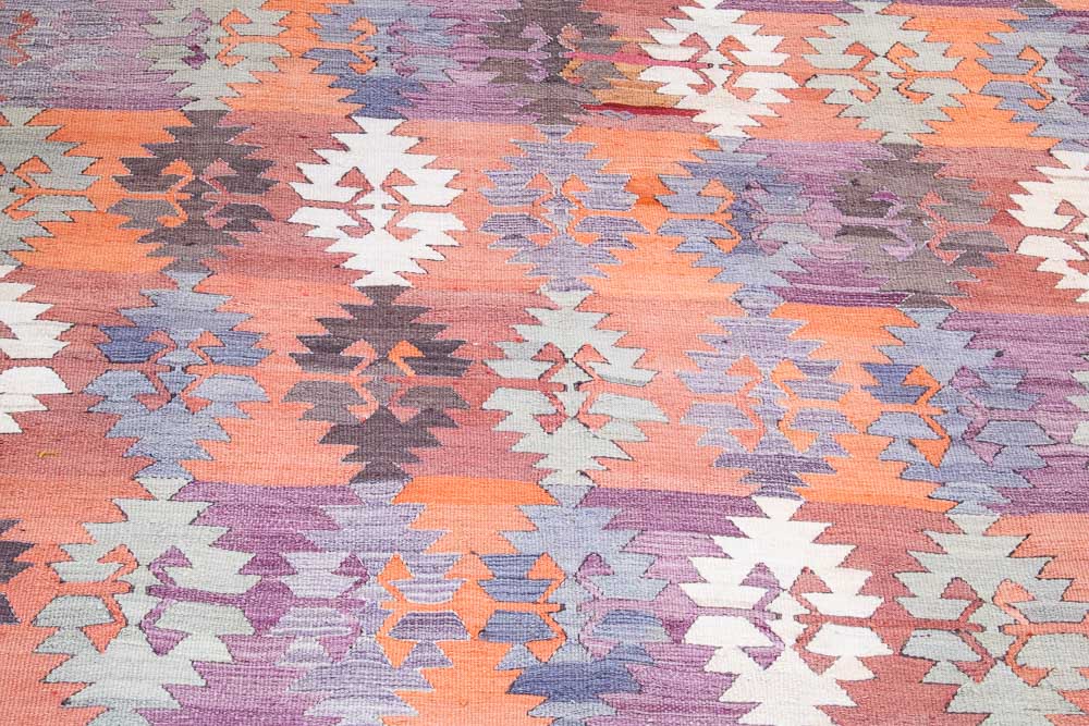 11190 Vintage Turkish Afyon Kilim Rug 160x273cm (5.3 x 8.11ft)