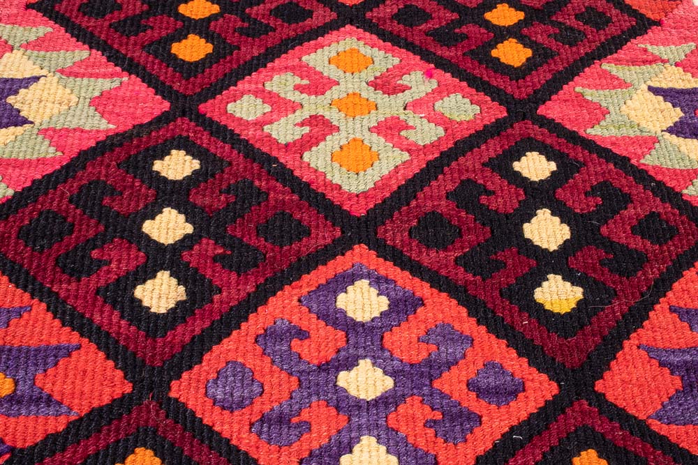 11215 Vintage Kurdish Herki Kilim Runner Rug 83x389cm (2.8 x 12.9ft)