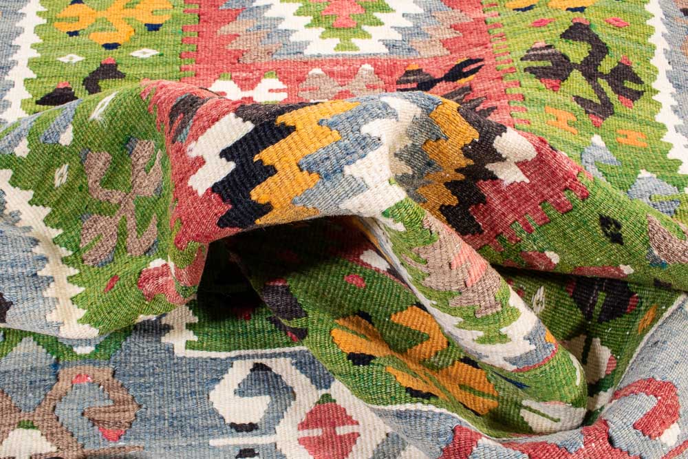 11236 Vintage Turkish Esme Kilim Rug 98x124cm (3.2 x 4.1ft)