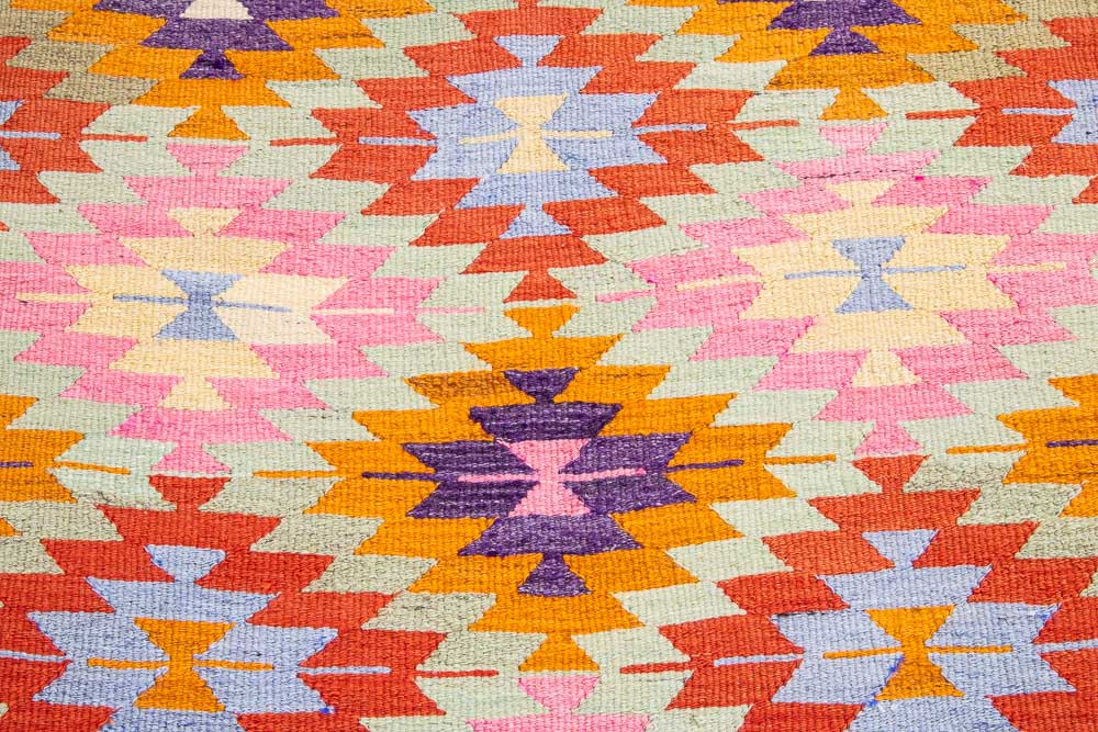 11238 Vintage Turkish Denizli Kilim Rug 87x125cm (2.10 x 4.1ft)